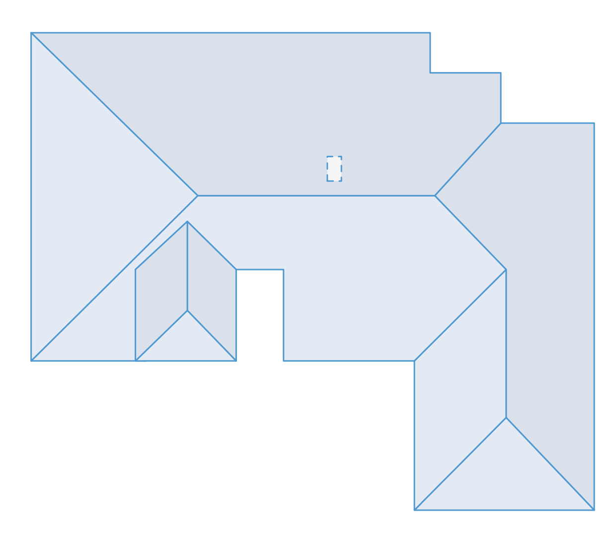 Roof diagram with measurements